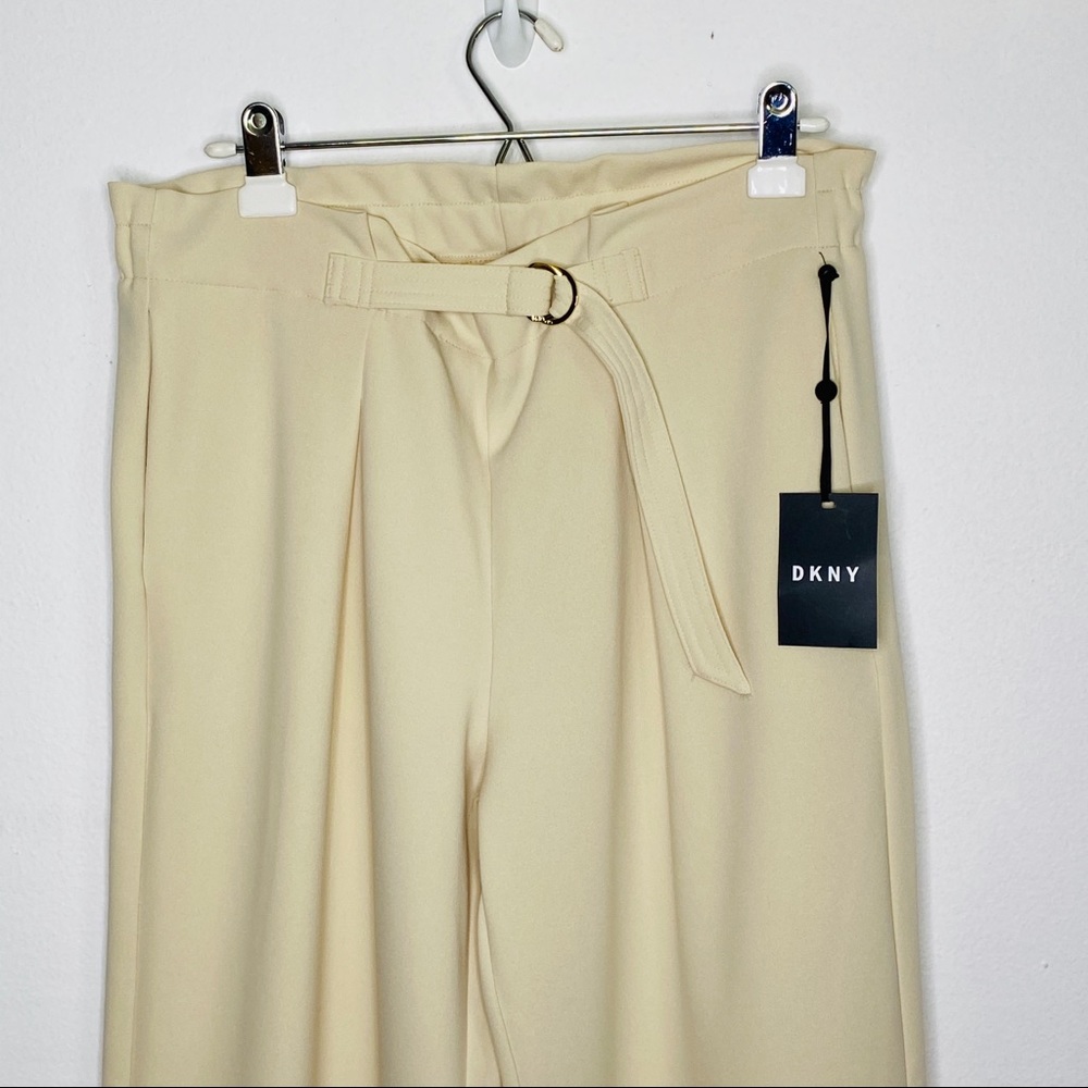 ☑️DKNY Womens Wheat Stretchy Wide Leg Trousers FLYP - Picture 4 of 15